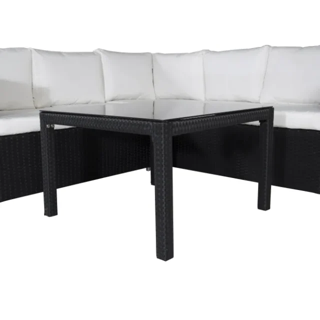 Venture Home Kuba 1531-238 Loungeset soffa, bord, svart/vitt