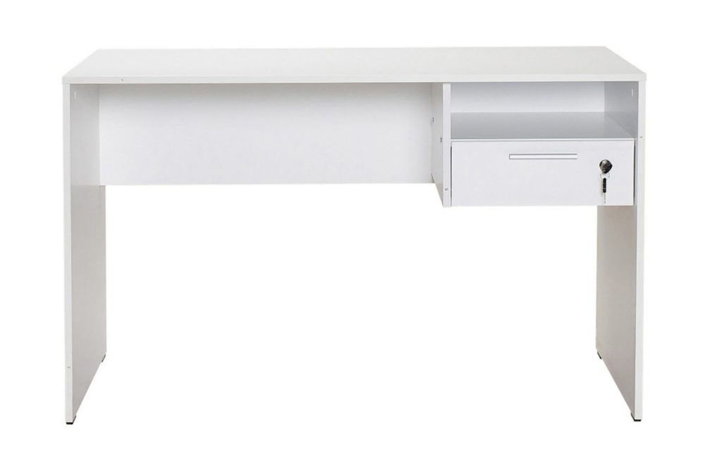 Irbene Skrivbord 120 cm med Förvaring Hyllor + Låsbar Låda