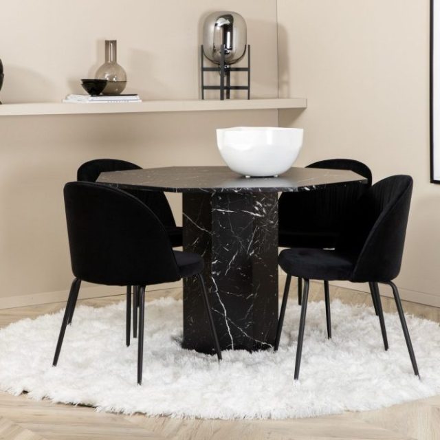 Marbs Matgrupp 110 cm Rund inkl 4 Foyos Stolar