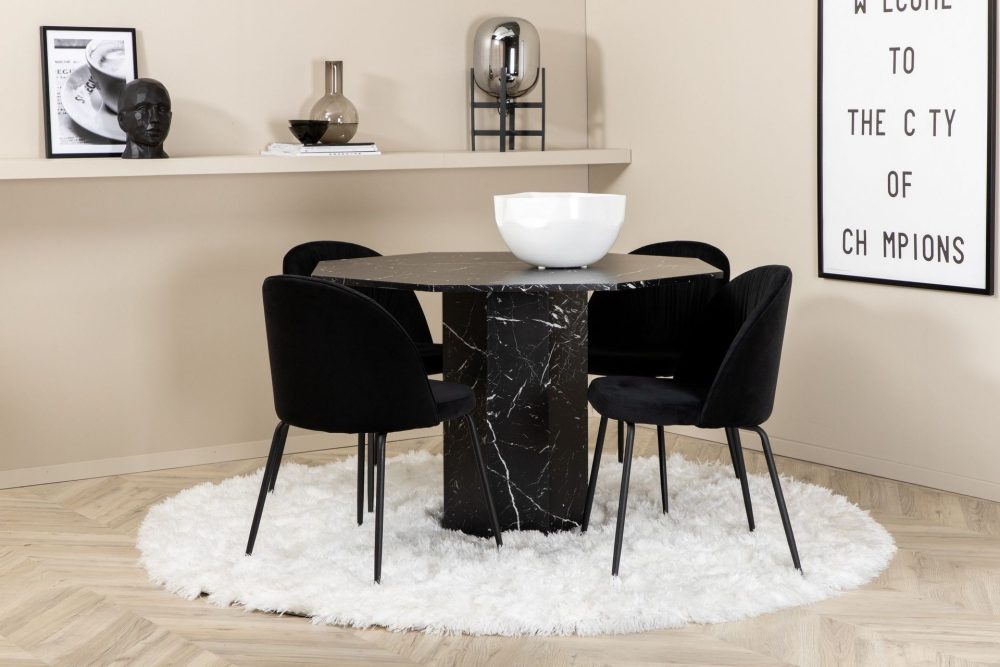 Marbs Matgrupp 110 cm Rund inkl 4 Foyos Stolar