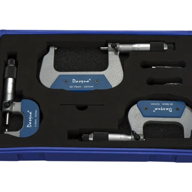 Dasqua 495168 Mikrometer 3 delar, 0-75 mm, utvändig