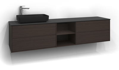 TVÄTTSTÄLLSSKÅP SVEDBERGS EPOS PLAN BRUN ASK 2+0+2L ÖPPEN 199X45,3X45CM