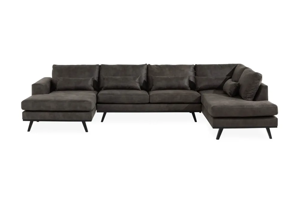 Copenhagen 5-sits Högervänd U-formad Soffa med Divan och Schäslong i Konstläder