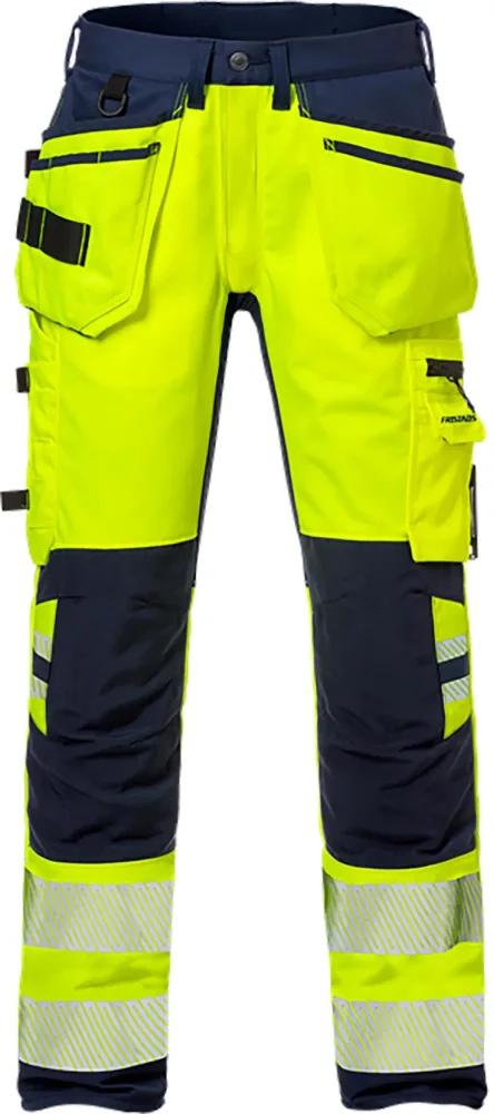 Fristads FR 2707 PLU Arbetsbyxa varsel, gul D120