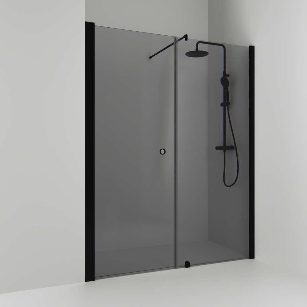 NISCHDUSCH SVEDBERGS RAK/FAST SK HG SV/RÖ 158, SVART MATT RÖKGLAS 158X198CM