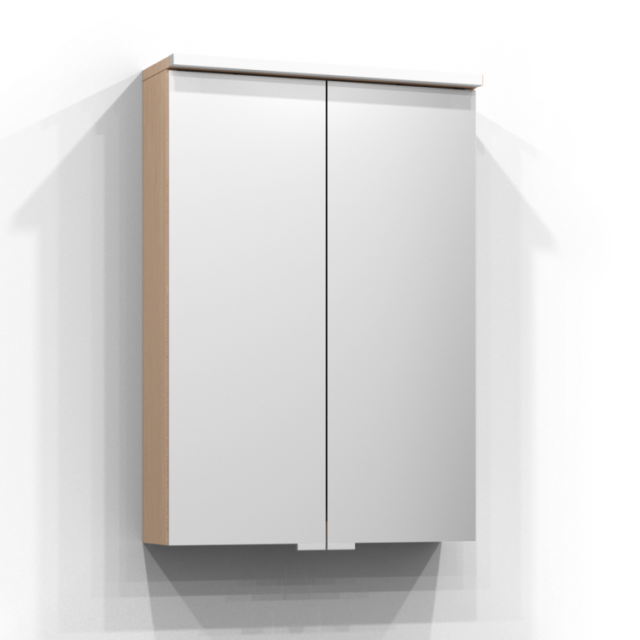 SPEGELSKÅP SVEDBERGS SAREK PUR EK LED EL 2HYLL TVLJ 50X71,6X15,1CM