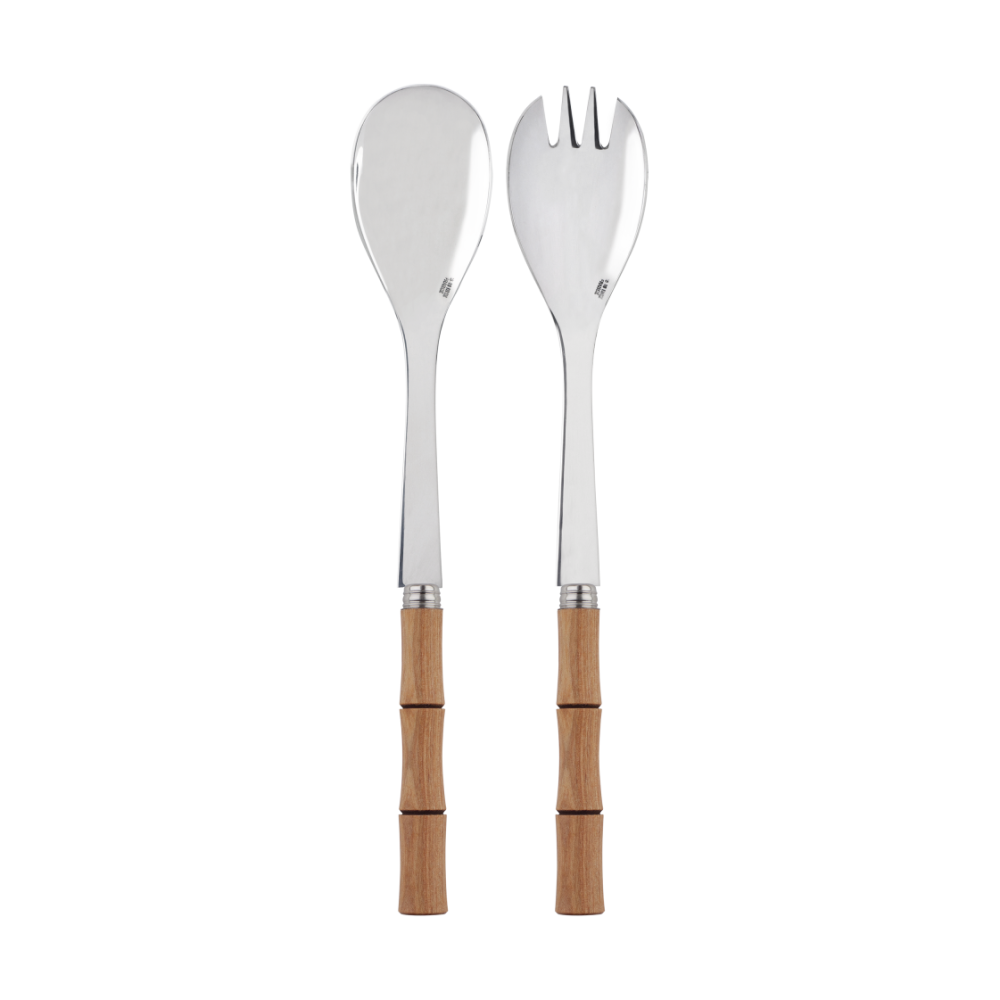 Bamboo shape salladsbestick 2 delar, Light wood laminated