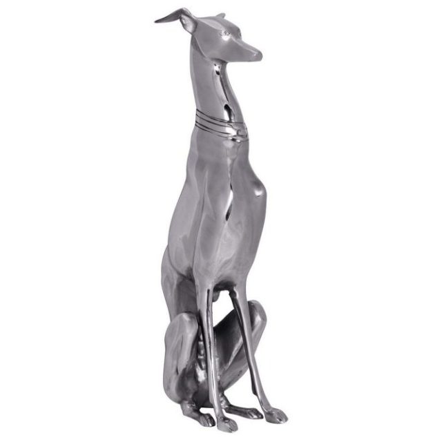 Dekorativ figur Wohnling Aluminiumhund Silver Modern