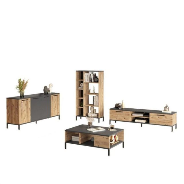Vardagsrum Möbelset Zephral Atlantic Pine / Antracit