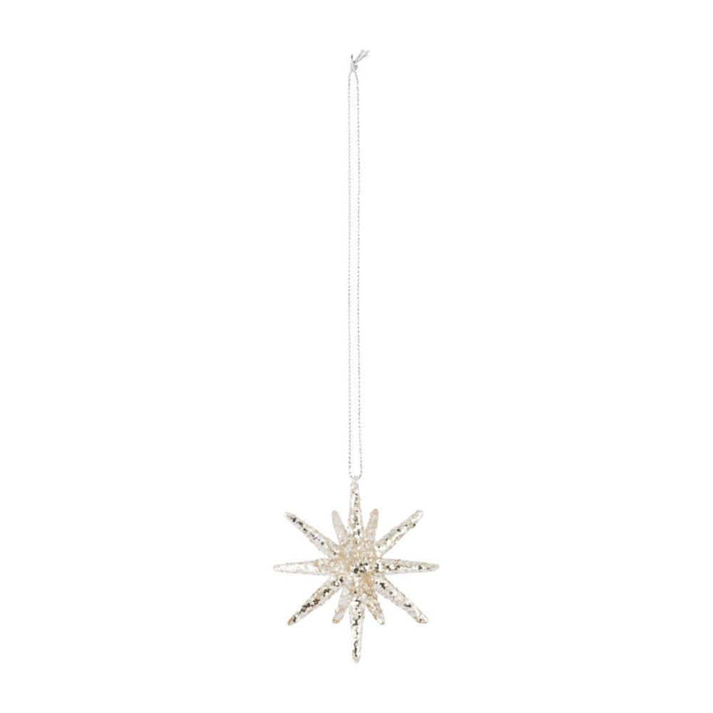 Spike julhänge Ø7,5 cm, Silver-glitter