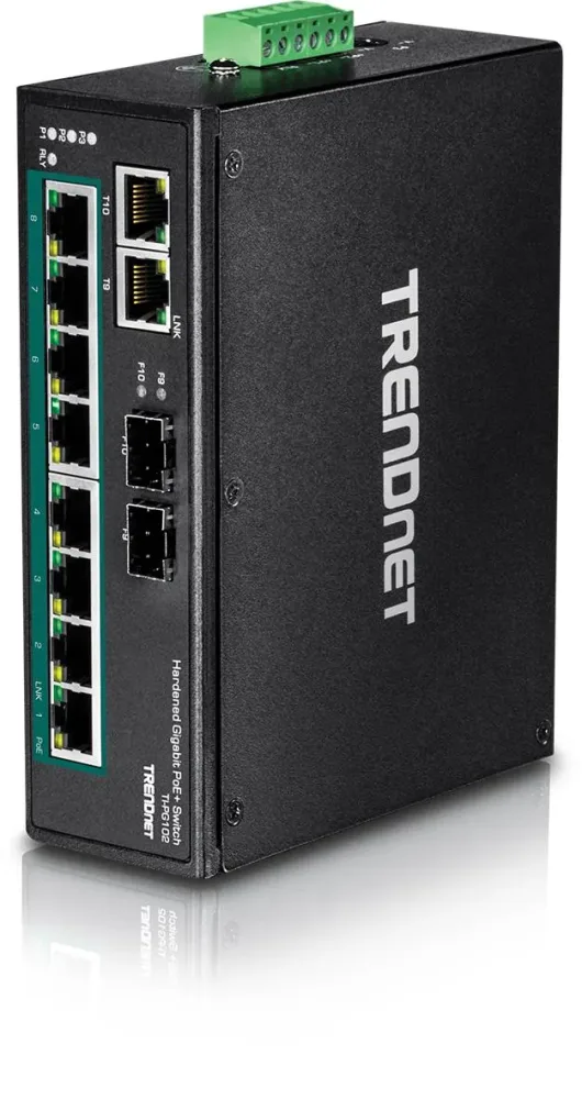 TRENDnet TI-PG102 Switch industri, PoE+TI-PG102