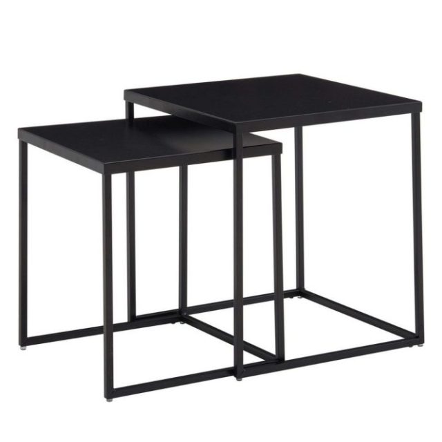 Satsbord Wohnling Set om 2 metall pulverlackerad med metallben modern