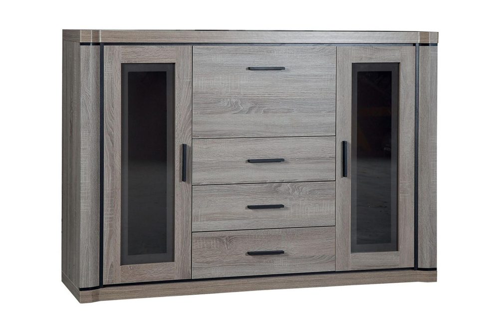 Dallas Skänk 157x43,5x111 cm LED-belysning