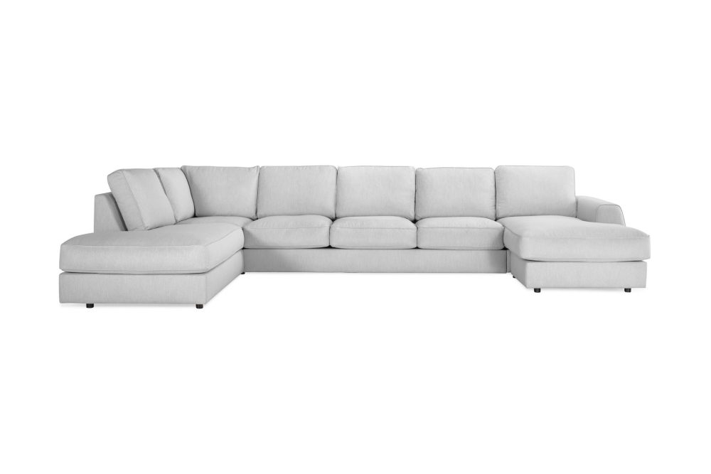 Optus Lyx 6-sits Vänstervänd U-formad Large Soffa med Divan och Schäslong i Tyg