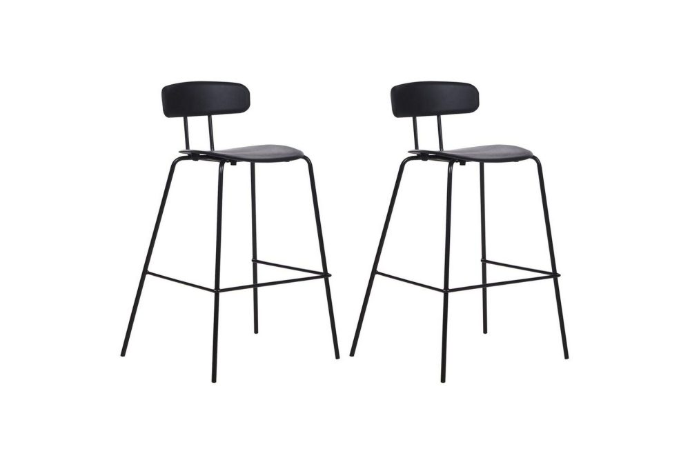 Barstol Sibley set om 2 Svart