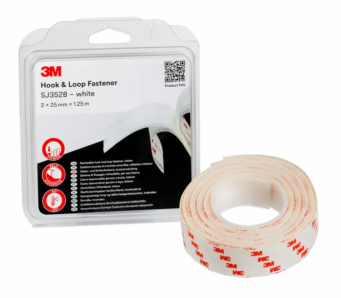 3M KARDBORRBAND SJ352B VIT 25MMX1,25M