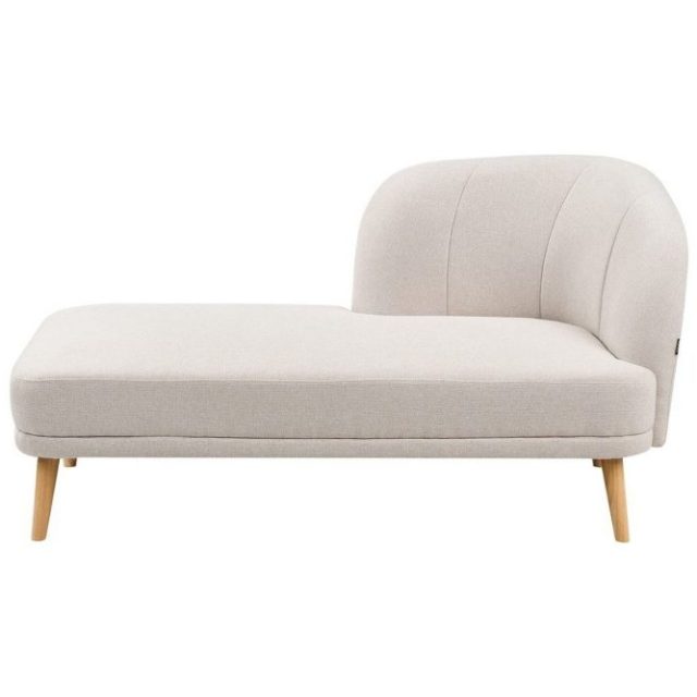 Schäslong Tanlay Beige, ljust trä, Högervänd