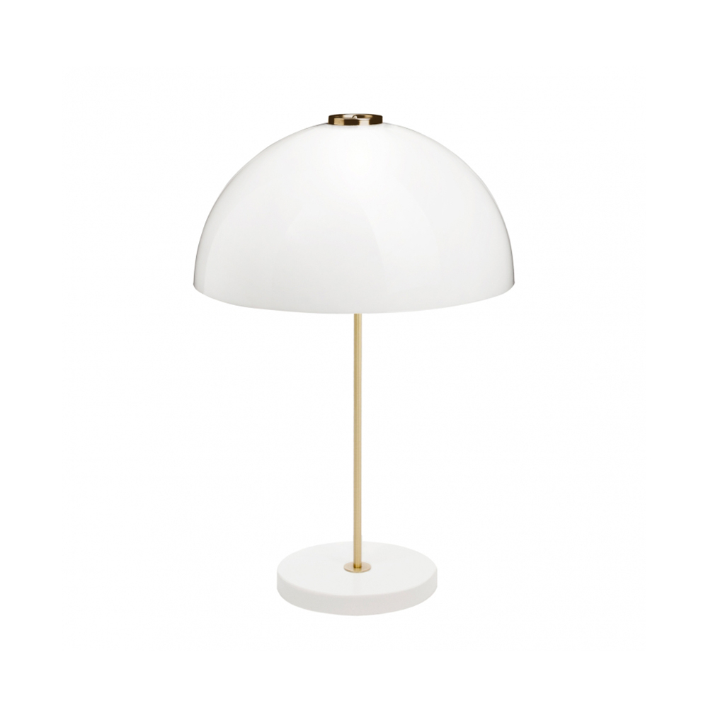 Kupoli bordslampa, Vit, mässingsdetaljer