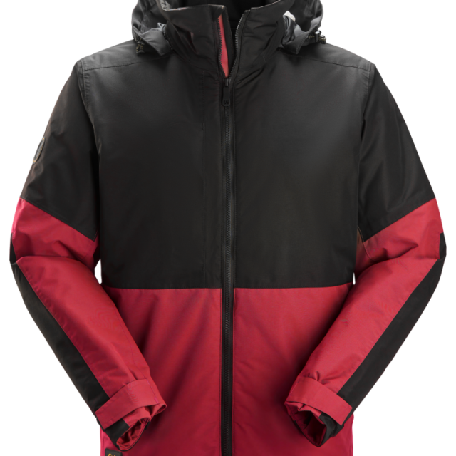 VINTERJACKA SNICKERS WORKWEAR FODRAD AW WP, CHILI/SVART STL XS