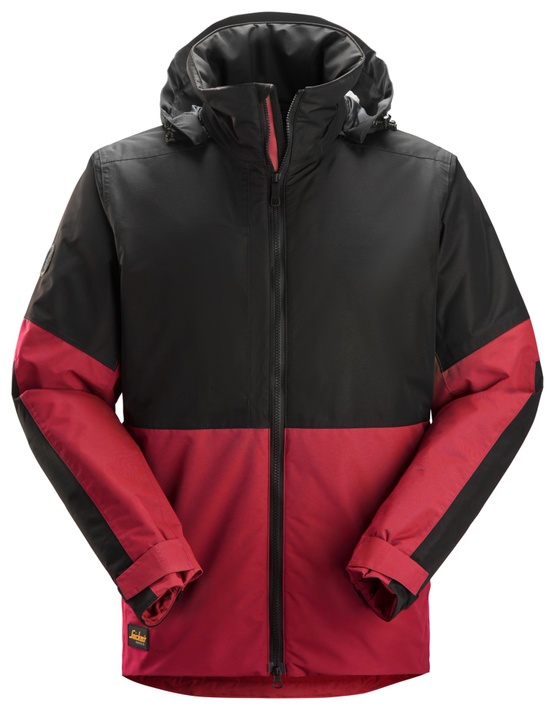 VINTERJACKA SNICKERS WORKWEAR FODRAD AW WP, CHILI/SVART STL XS