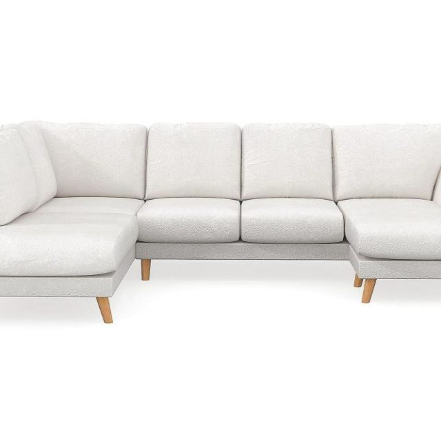 Trend Lyx 4-sits Vänstervänd U-formad Soffa med Divan och Schäslong i Bouclé