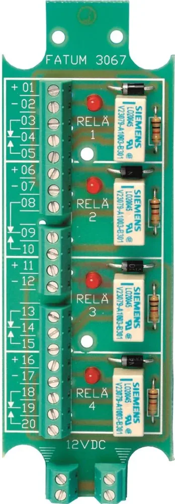 Alarmtech 3067.03 Reläplint 4-relä, 12 DC LSA-Plus