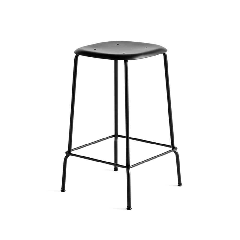 Soft Edge 85 Low barpall, Black-svart stålstativ