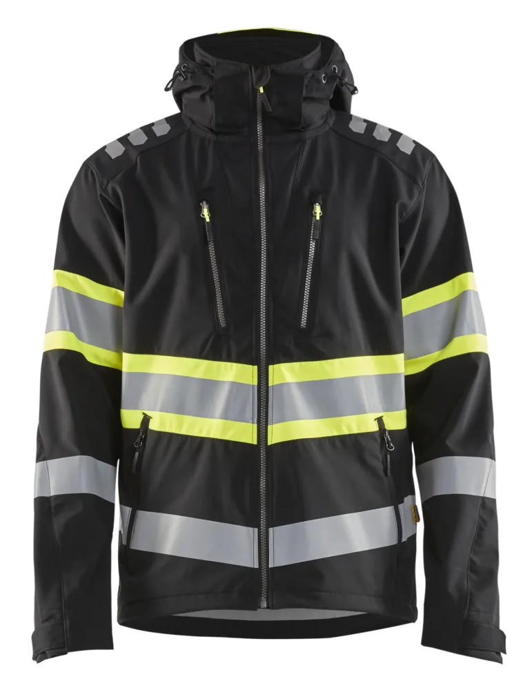 Blåkläder 449425139933L Softshelljacka svart/varselgul Stl L