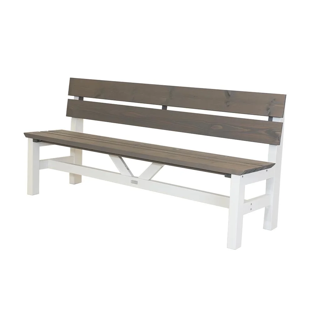 Eden Wood Viking EW 0285-75 Trädgårdsbänk Grå/vit
