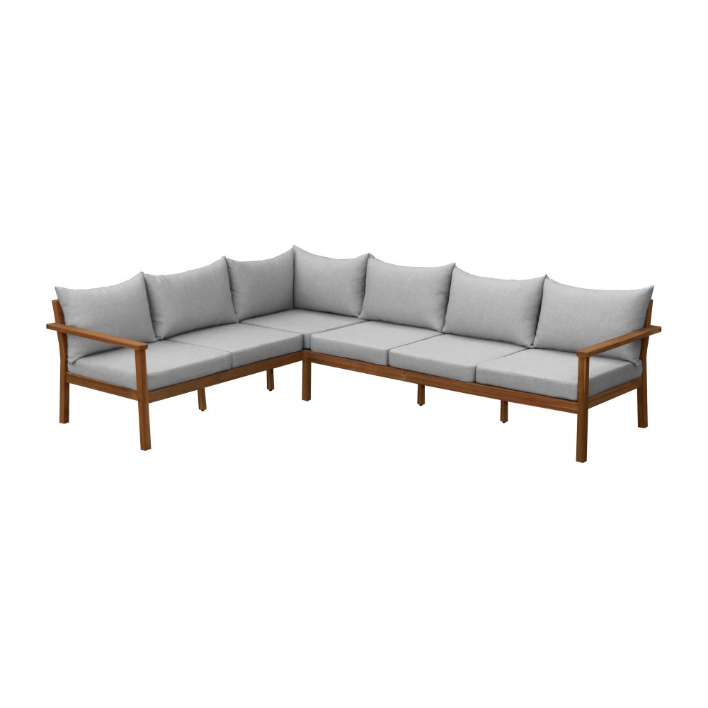 Stockaryd hörnsoffa teak/light grey