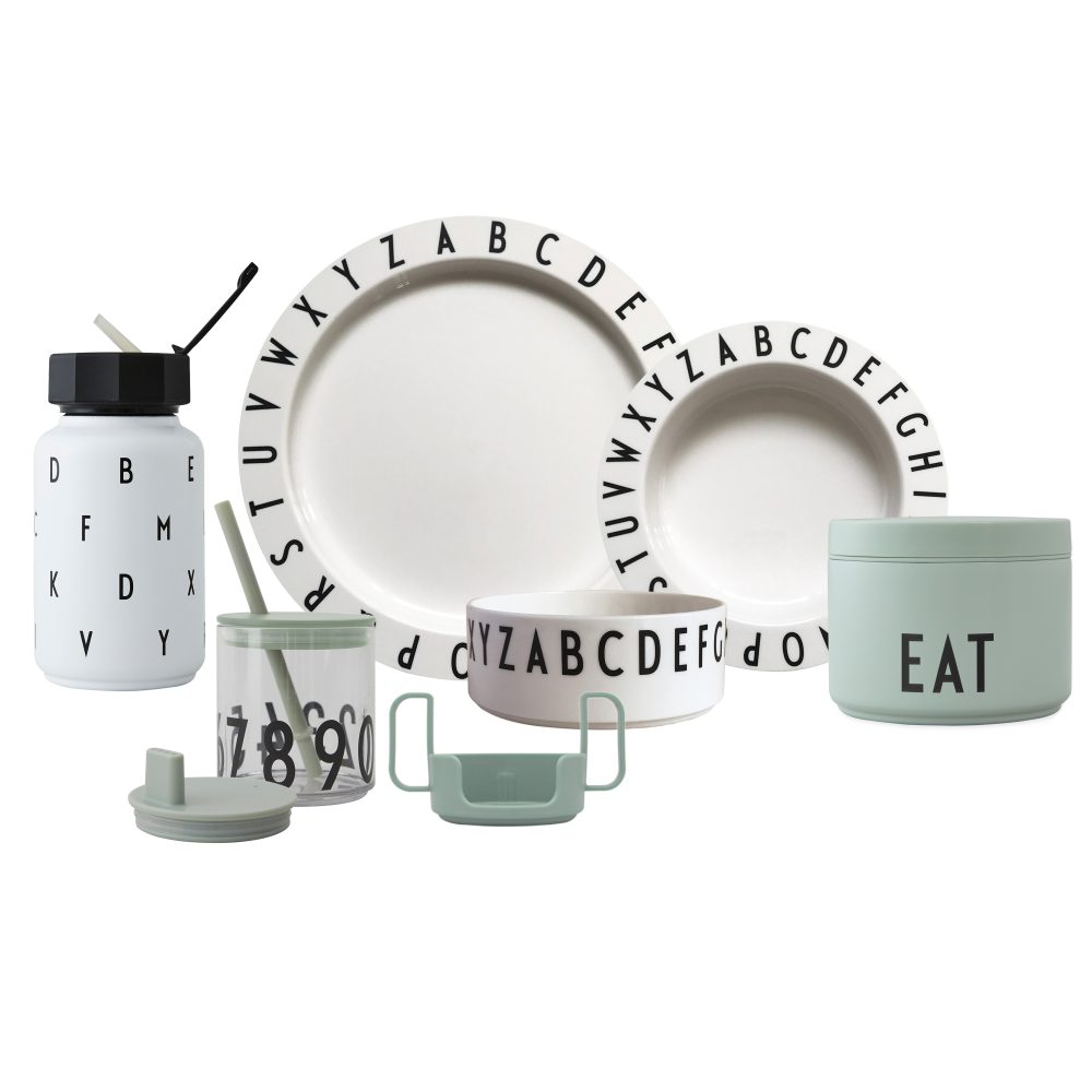 Design Letters Eat & Learn Premium gåvoset, Grön-vit