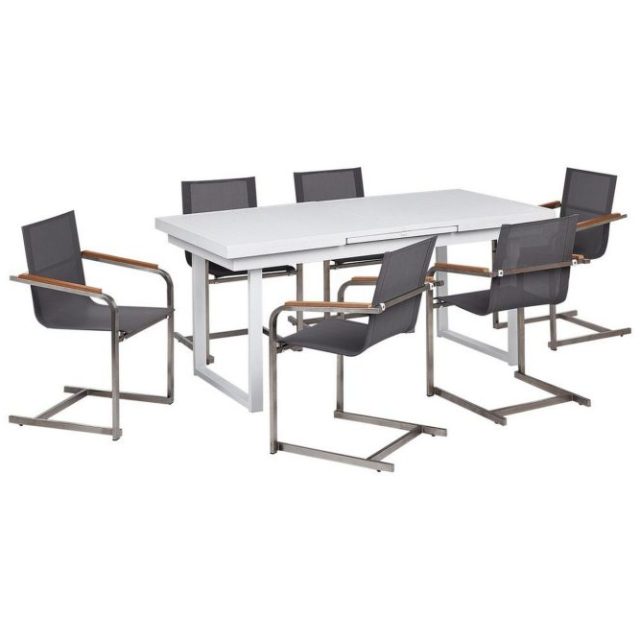 Matsalsset Valcanetto/Cosoleto Vit/Grå/Silver, 6-Sits