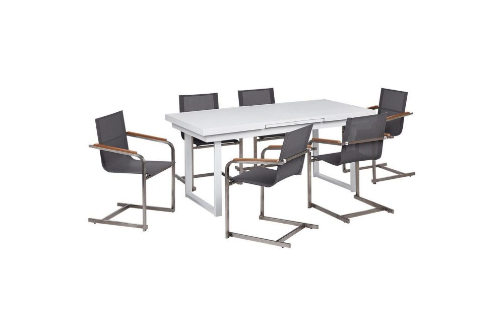 Matsalsset Valcanetto/Cosoleto Vit/Grå/Silver, 6-Sits