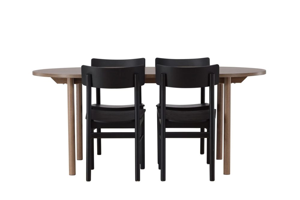 Andy Matgrupp 180 cm Oval med 4 Montros stolar