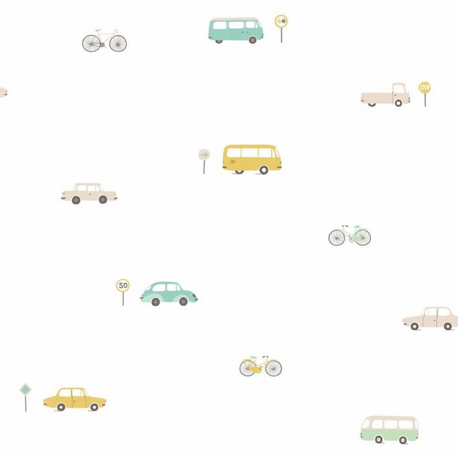 Happy Dreams Vintage Cars Menthe/vert Hpdm82777317 Tapet | Stuvbutiken - Bild 3