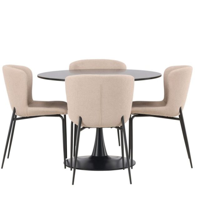 Glade Matgrupp 100 cm Rund med 4 Modesto stolar