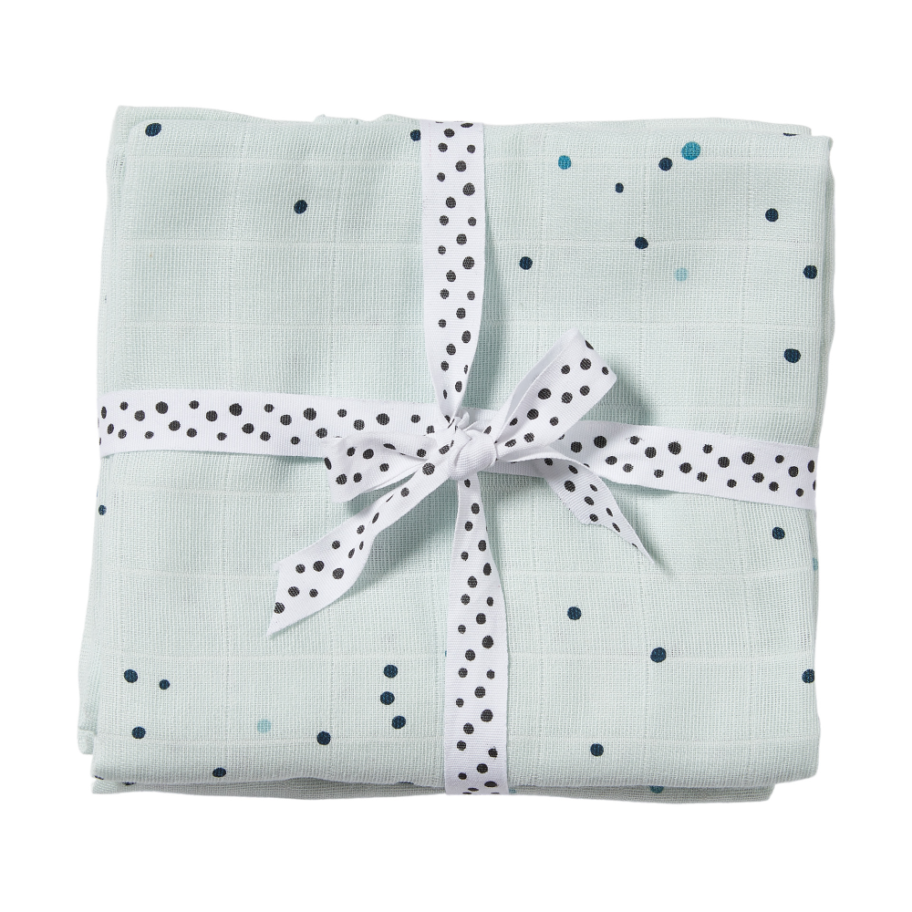 Dreamy Dots bebisfilt 120x120 cm 2-pack, Blue