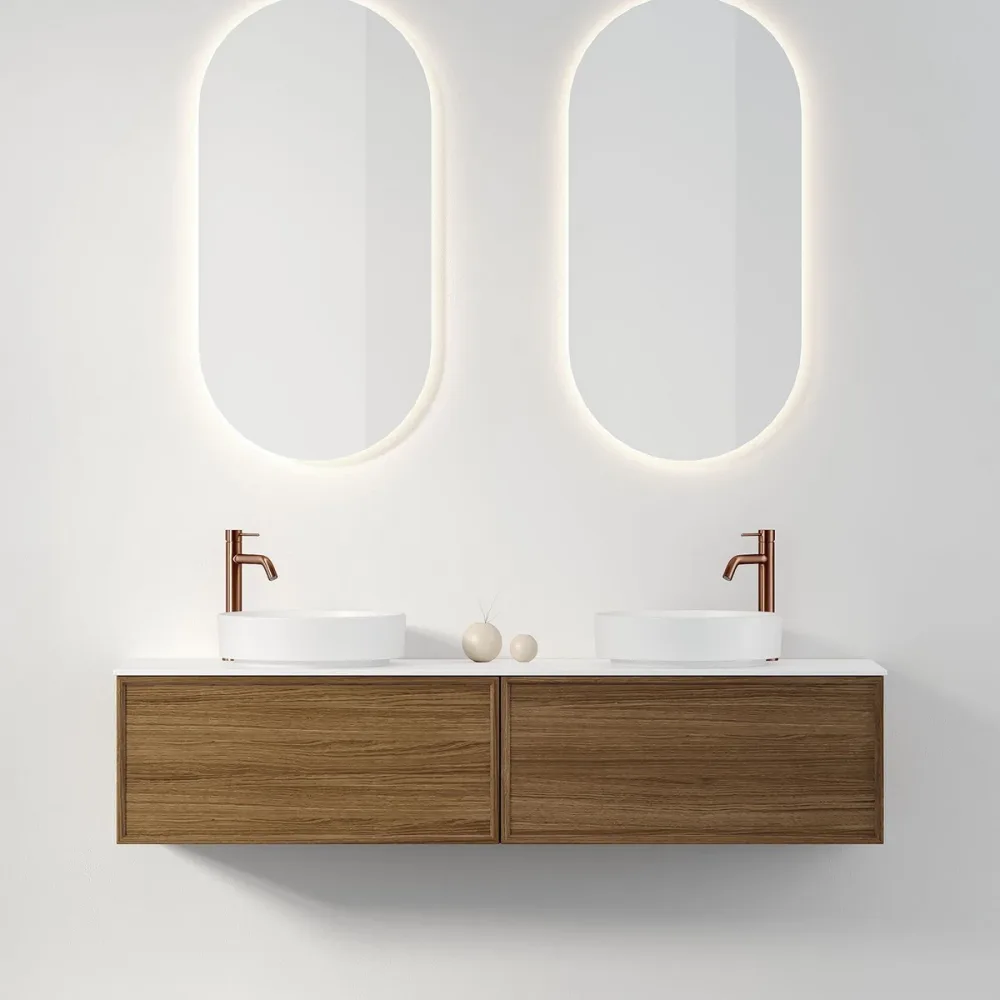 Badrumsmöbel Air Wood 160x45 Ovanpåliggande
