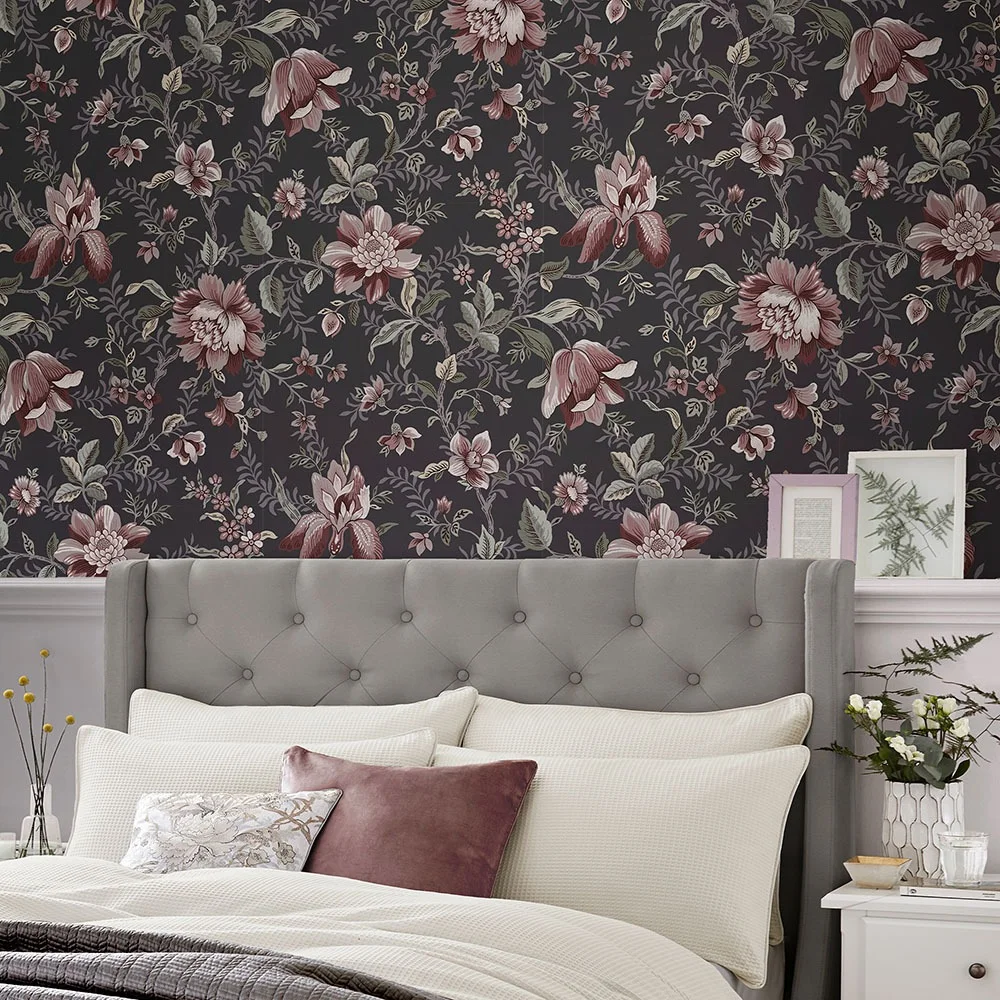Graham & Brown Laura Ashley vol. 3 121090 Tapet Edita's Garden Rosa/svart