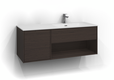 TVÄTTSTÄLLSSKÅP SVEDBERGS EPOS PLAN BRUN ASK 1+1L ÖPPEN 120X45,3X45CM HÖ