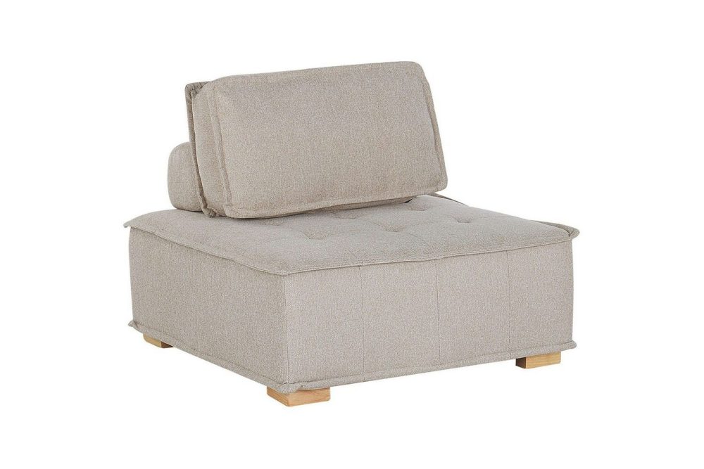 1-sitssoffa Tibro Beige, ljust trä