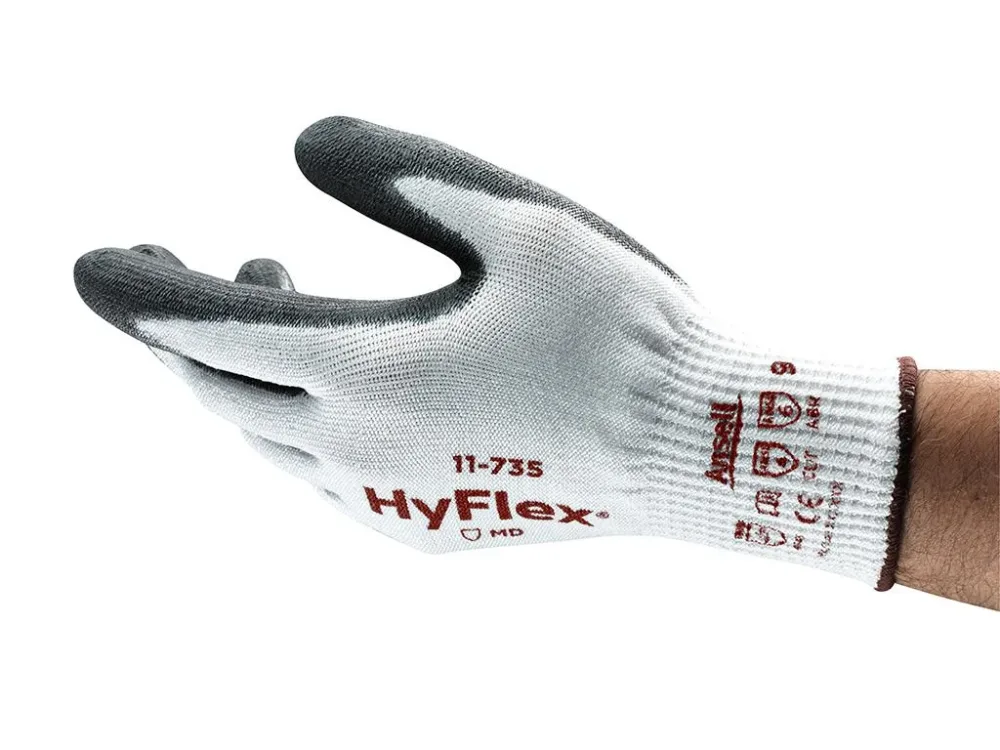 Ansell HyFlex 11-735 Handske Skärskydd, PU, Intercept/Nylon 9