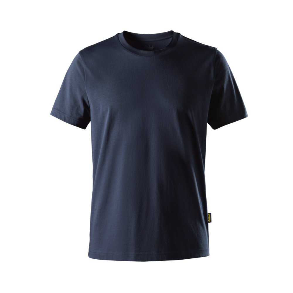 T-SHIRT KLASSISK BOMULL MARINBLÅ STL S