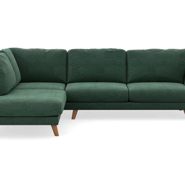 Trend Lyx 4-sits Vänstervänd L-formad Schäslongsoffa i Sammet