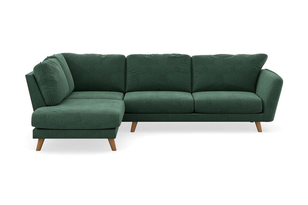 Trend Lyx 4-sits Vänstervänd L-formad Schäslongsoffa i Sammet
