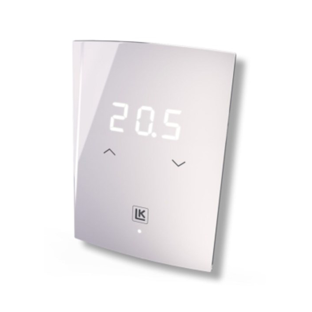 LK Rumstermostat S2 EXT Strömlöst Öppen 24V AC IP30 Vit/Isgrå