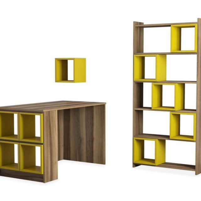 Hovdane Skrivbord 120 cm med Förvaring Hylla+Vägghylla+Bokhy
