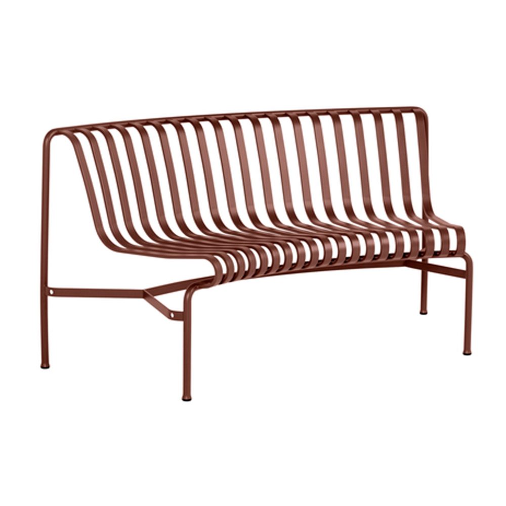 Palissade Dining parkbänk med rygg insvängd, Iron red
