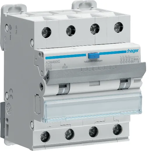 Hager ADM475C Personskyddsautomat 4-polig, 30 mA, C-karakteristik 25 A