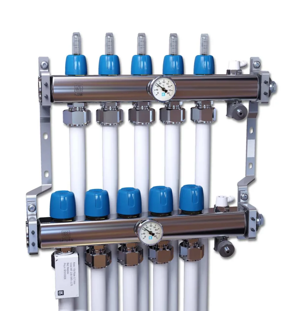 LK Systems 2419361 Värmekretsfördelare rostfritt stål 12 grupper